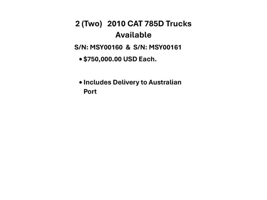 CAT 785D Caminhões articulados