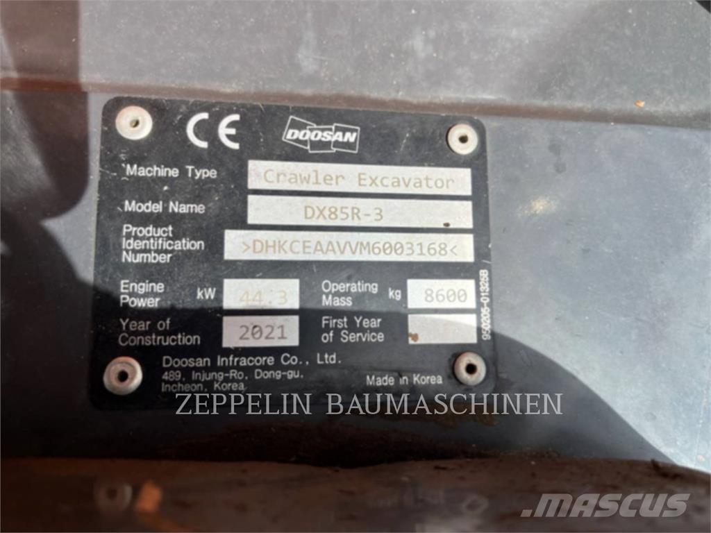 Doosan DX85R-3 Escavadeiras de esteiras