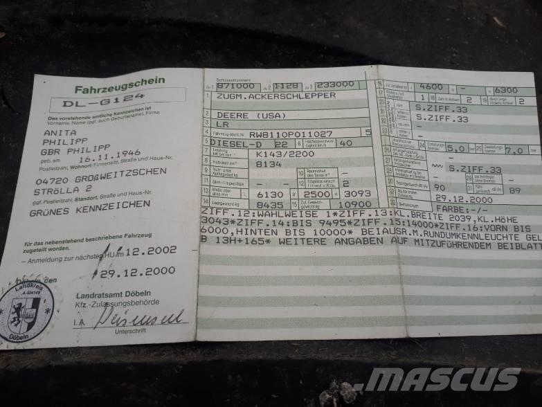 John Deere 8110 Tratores Agrícolas usados