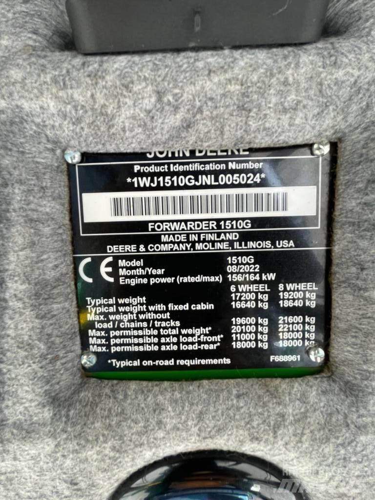 John Deere 1510G Forwarders florestais