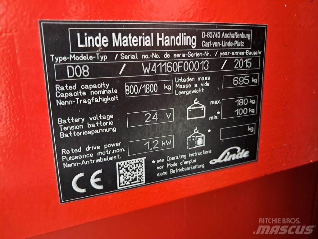 Linde D08 Empilhador para operador externo