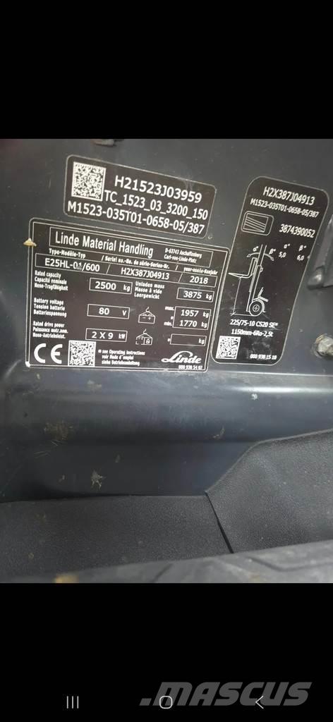 Linde h 25 Empilhadores eléctricos
