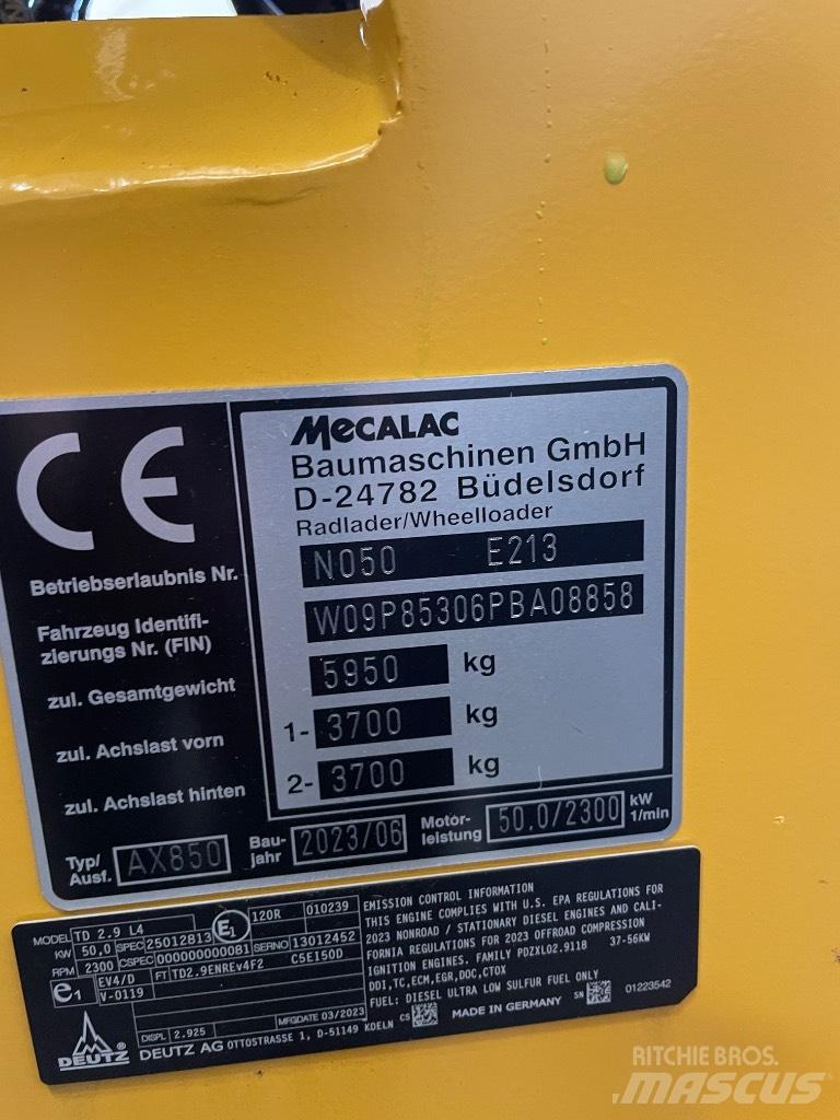 Mecalac AX 850 Carregadeiras de rodas