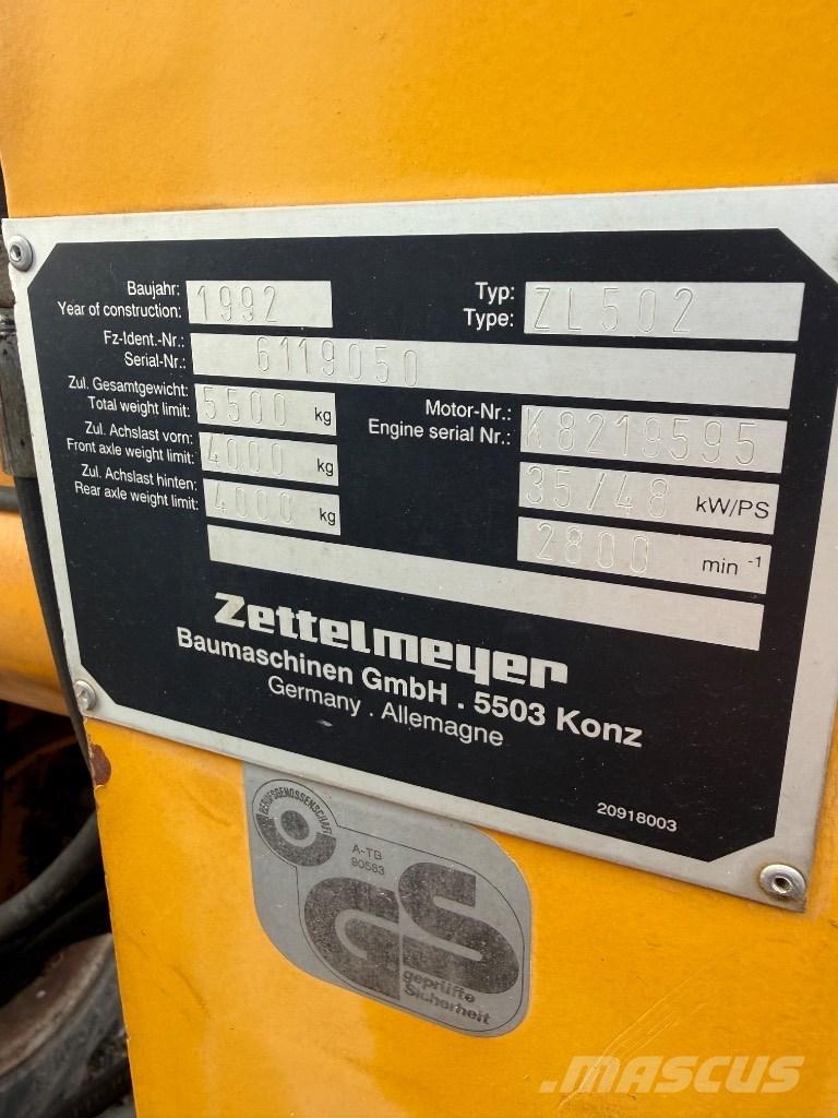 Zettelmeyer ZL 502 Carregadeiras de rodas