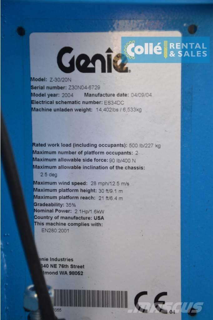 Genie Z-30/20N | 2004 Elevadores braços articulados