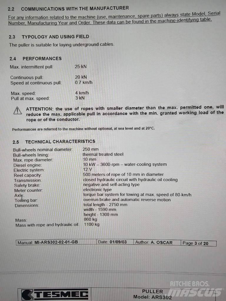 Tesmec ARS 302 Construção - Outros
