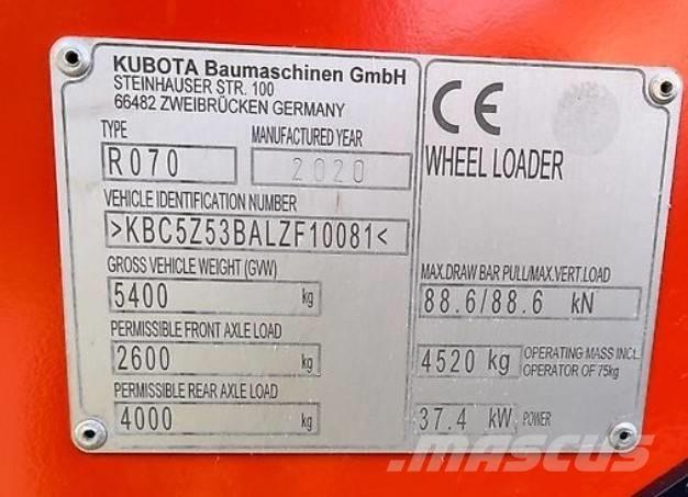 Kubota R 070 Carregadeiras de rodas