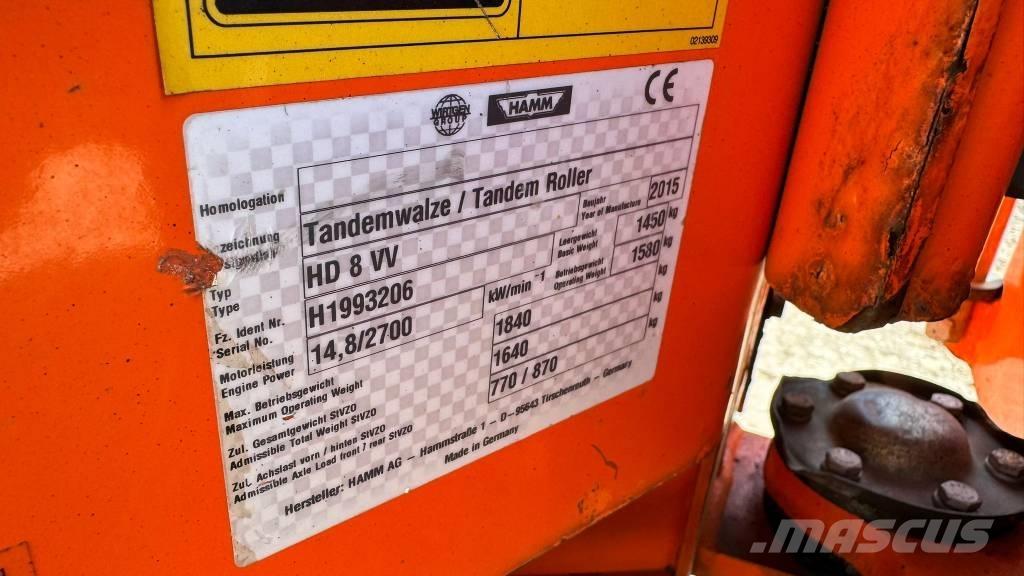 Hamm HD 8 VV Cilindros Compactadores tandem
