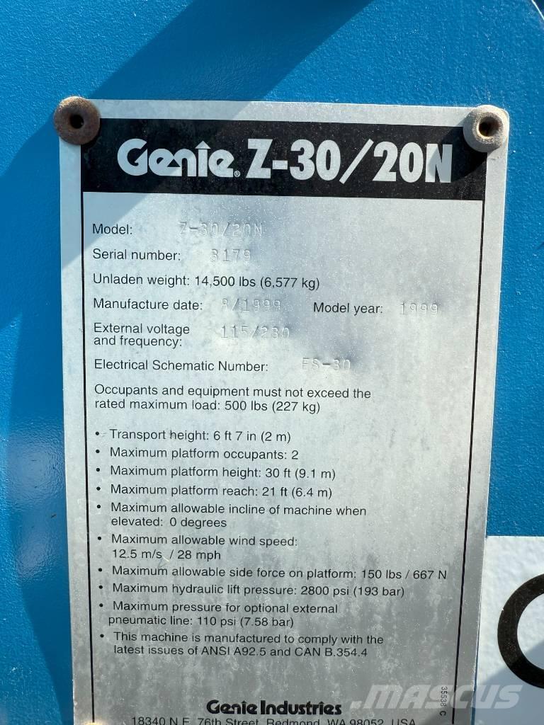Genie Z 30/20 Elevadores braços articulados