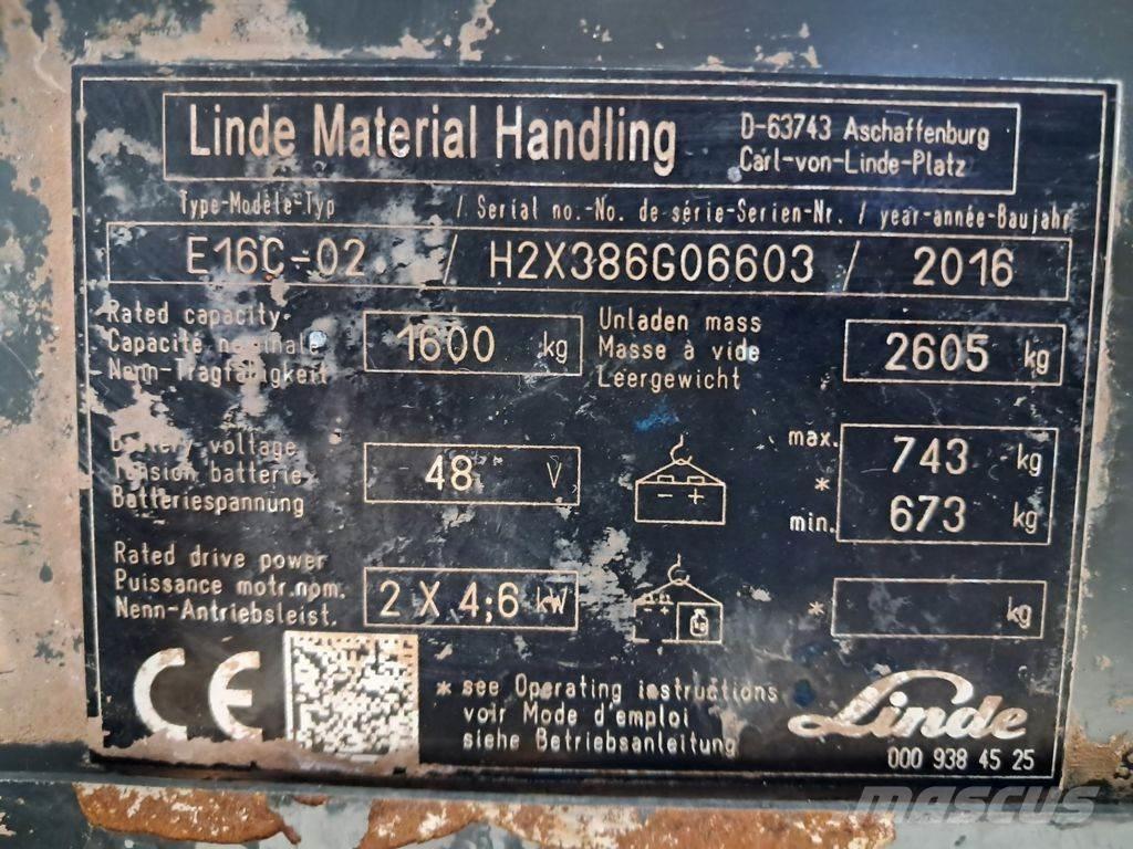 Linde E16C-03 Empilhadores eléctricos