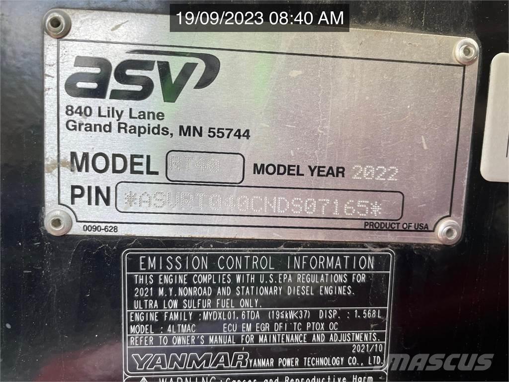 ASV POSI-TRACK RT40 Minicarregadeiras