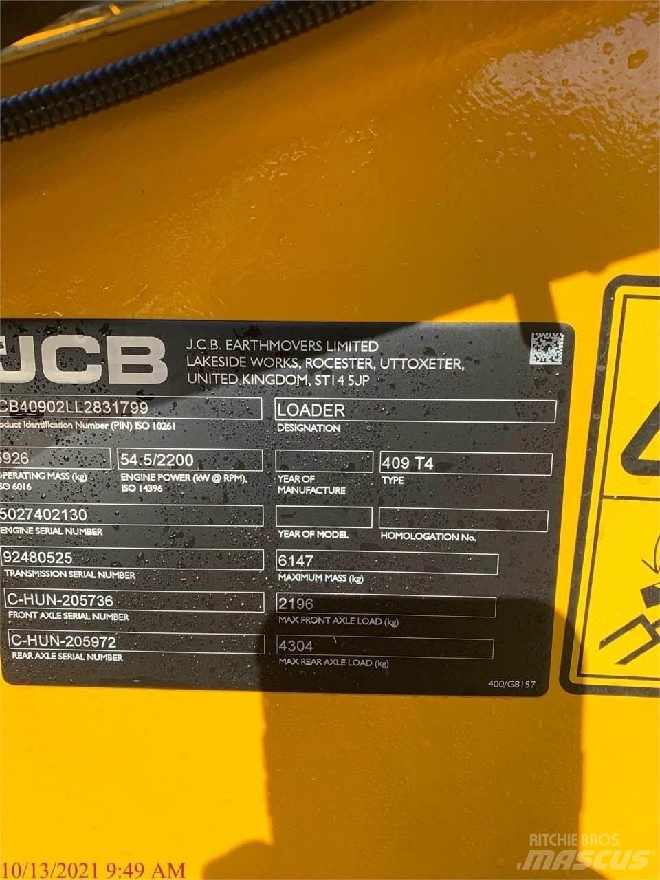 JCB 409 Carregadeiras de rodas