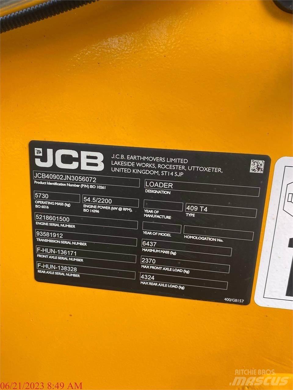 JCB 409 Carregadeiras de rodas