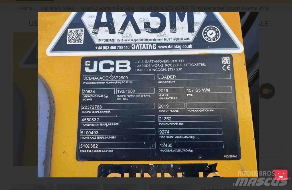 JCB 457 Carregadeiras de rodas