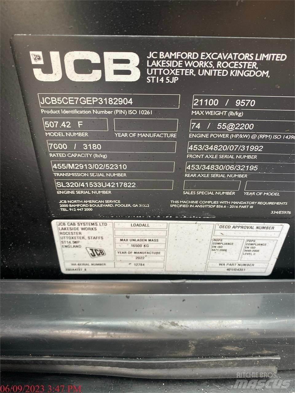JCB 507-42 Manipulador telescópico