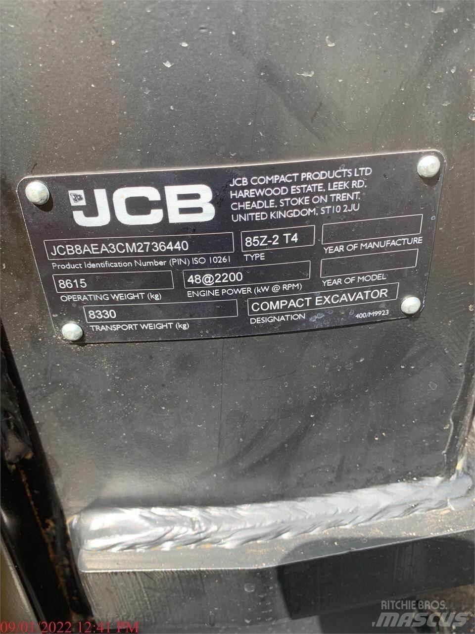 JCB 85Z-2 Escavadeiras de esteiras