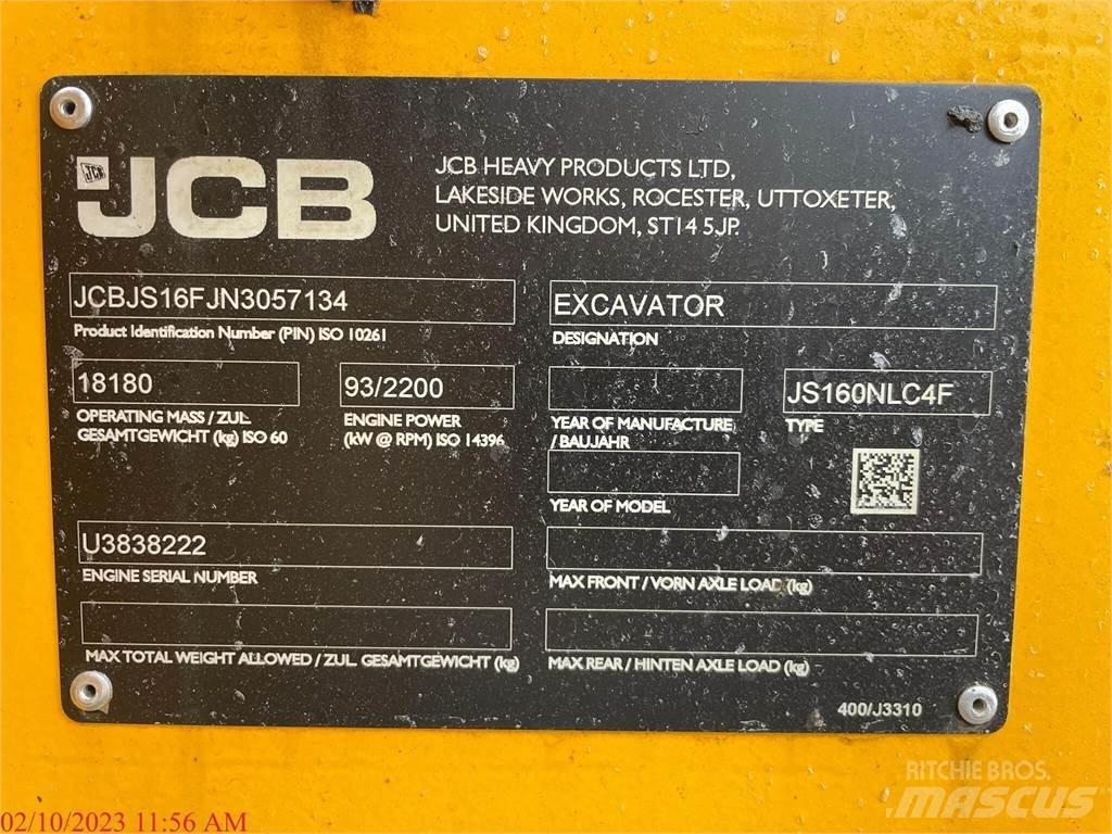 JCB JS160 Escavadeiras de esteiras