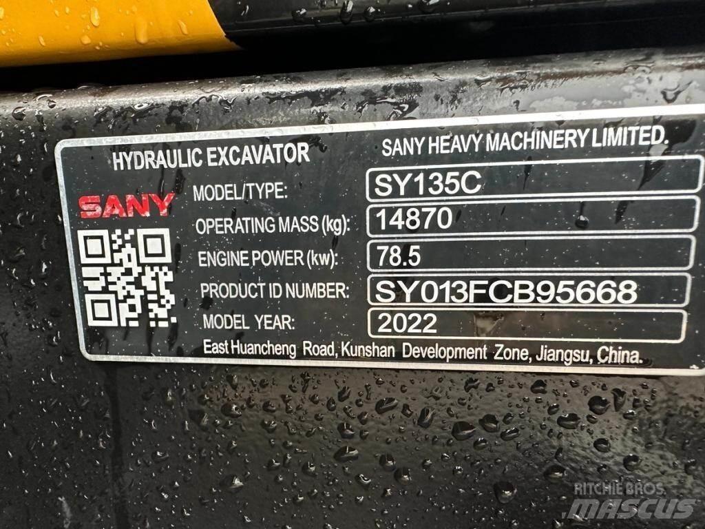 Sany SY135C Escavadeiras de esteiras