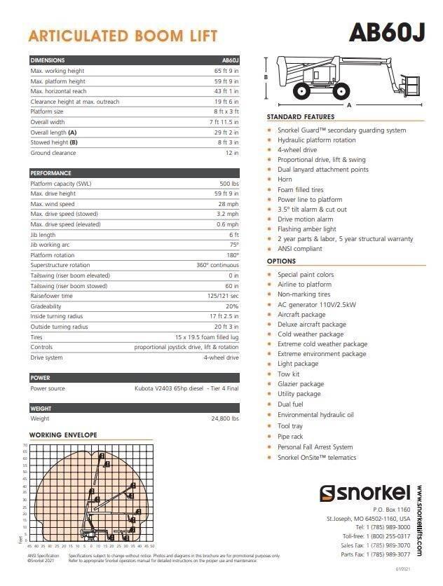 Snorkel AB60J Elevadores braços articulados
