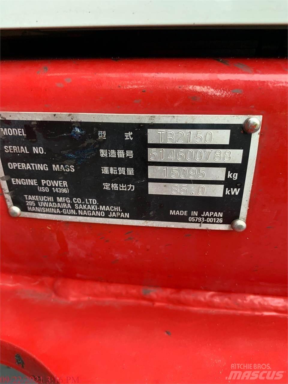 Takeuchi TB2150 Escavadeiras de esteiras