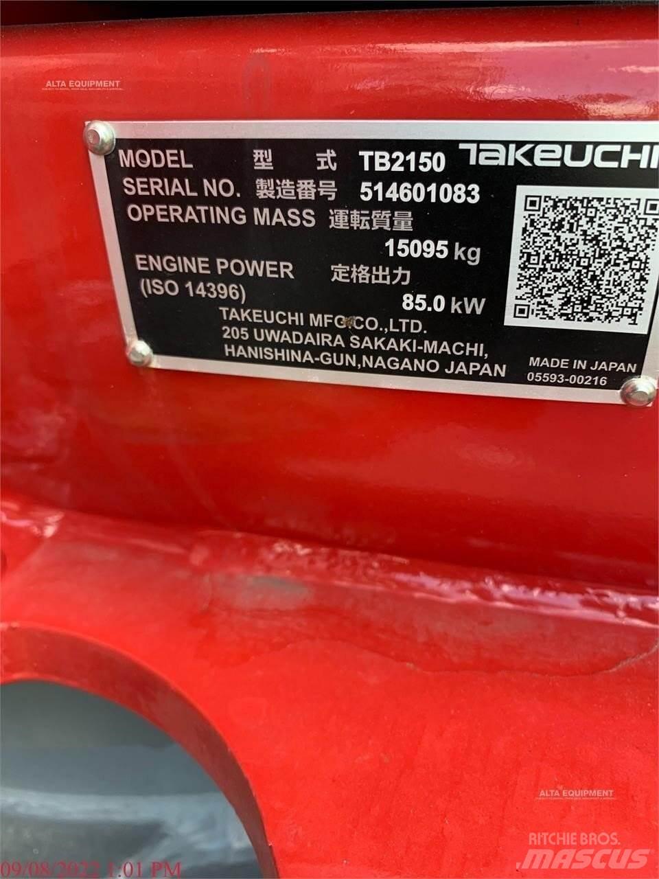 Takeuchi TB2150 Escavadeiras de esteiras