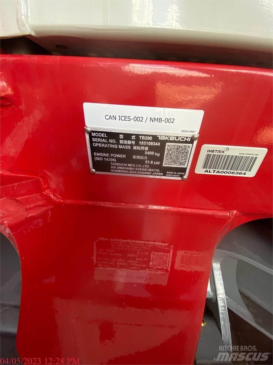 Takeuchi TB290 Escavadeiras de esteiras
