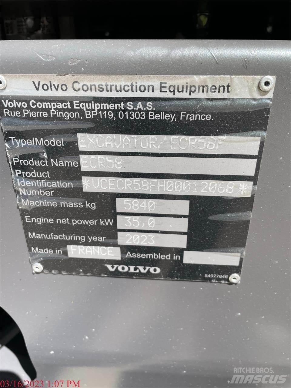 Volvo ECR58F Escavadeiras de esteiras