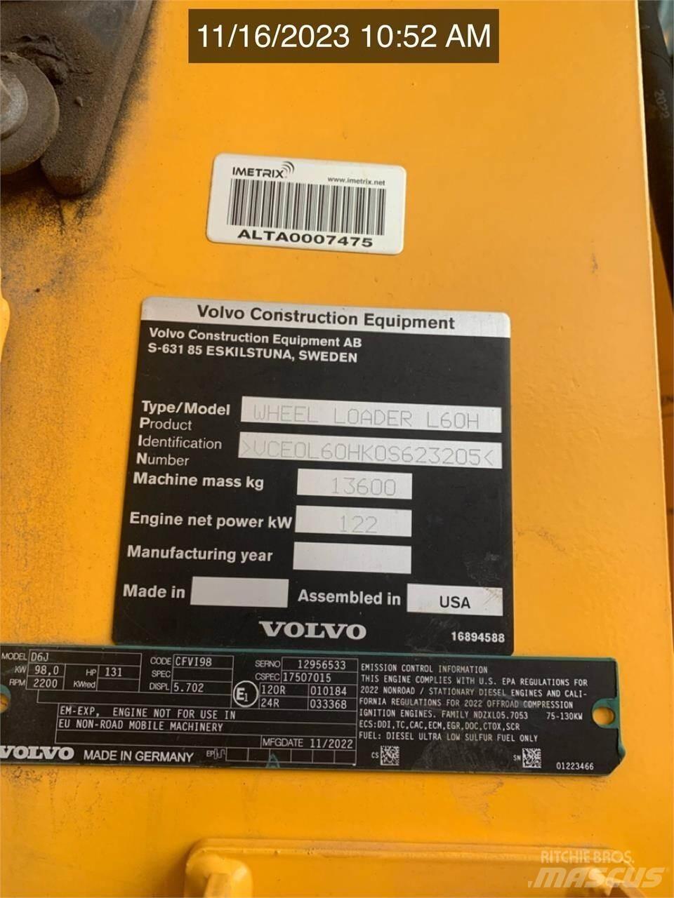 Volvo L60H Carregadeiras de rodas