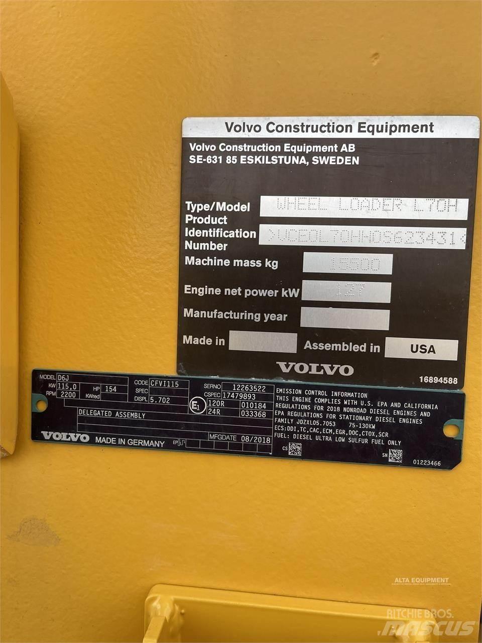 Volvo L70H Carregadeiras de rodas