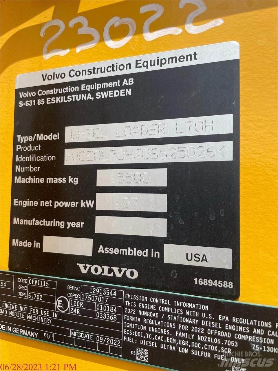 Volvo L70H Carregadeiras de rodas