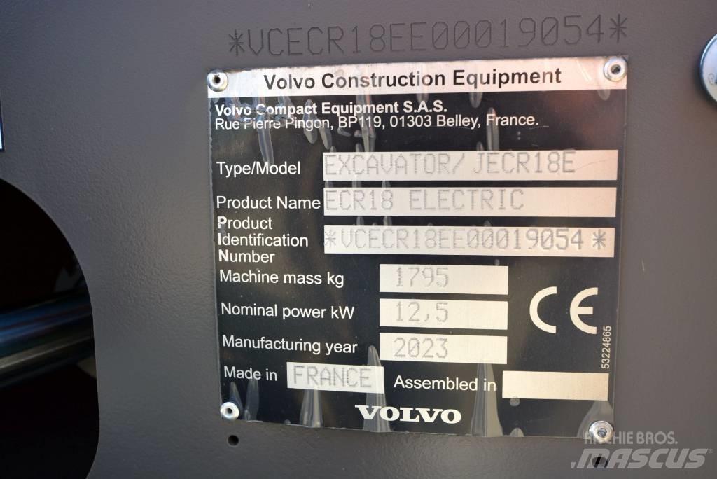 Volvo ECR18 electric Miniescavadeiras