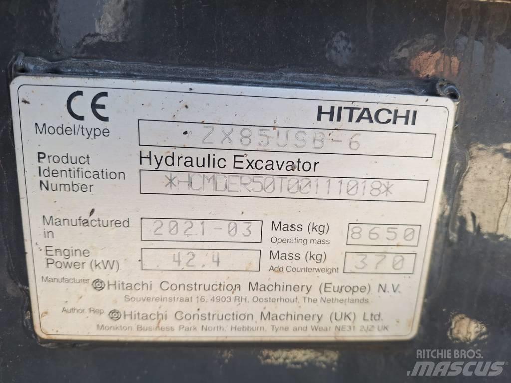 Hitachi ZX85USB-6 Escavadoras Midi 7t - 12t