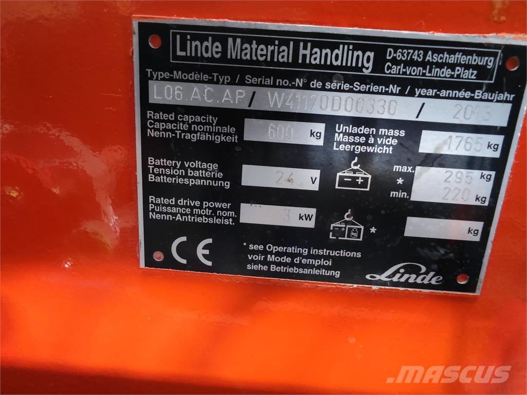 Linde L06 AC AP Self propelled stackers