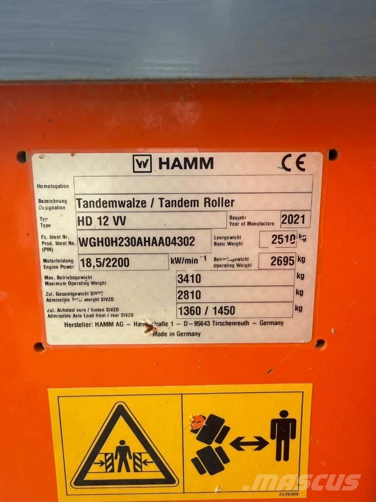 Hamm HD 12 Cilindros Compactadores tandem
