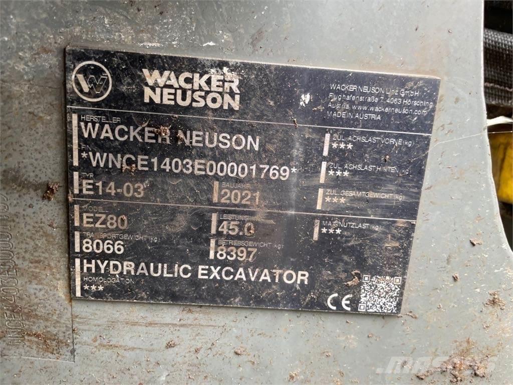 Wacker Neuson EZ80 Escavadeiras de esteiras
