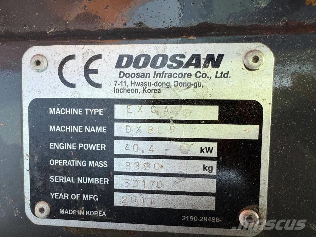 Doosan DX 80 R Escavadoras Midi 7t - 12t