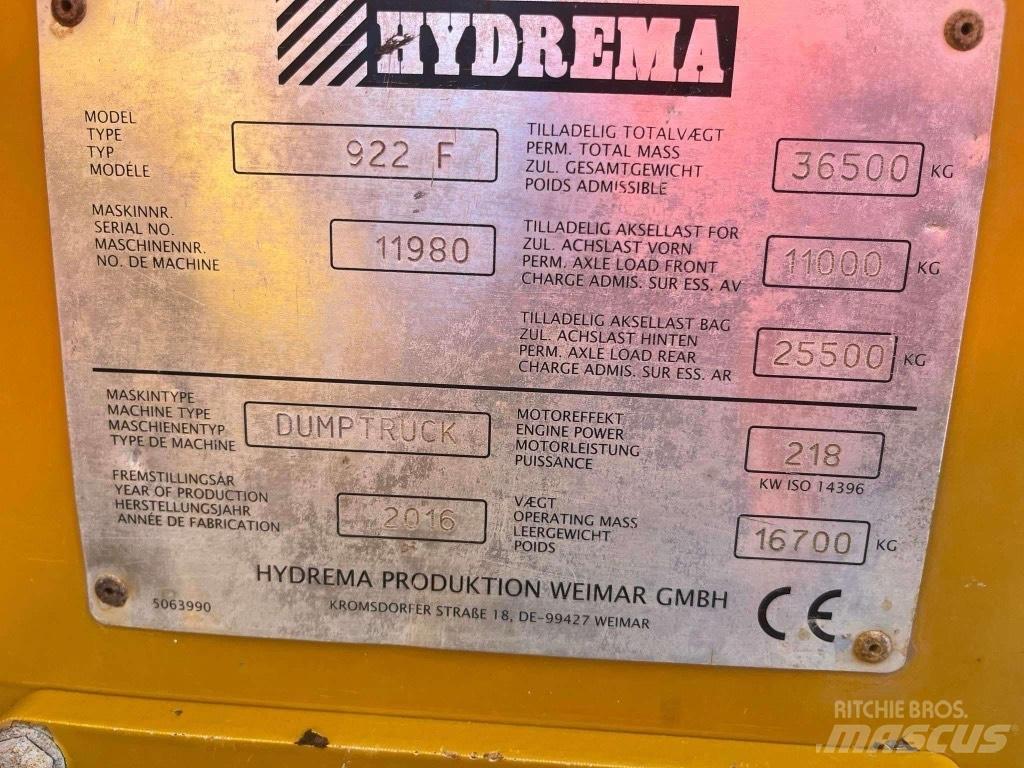 Hydrema 922 F Dumpers de obras
