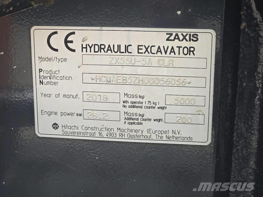 Hitachi ZX55U-5A CLR Miniescavadeiras