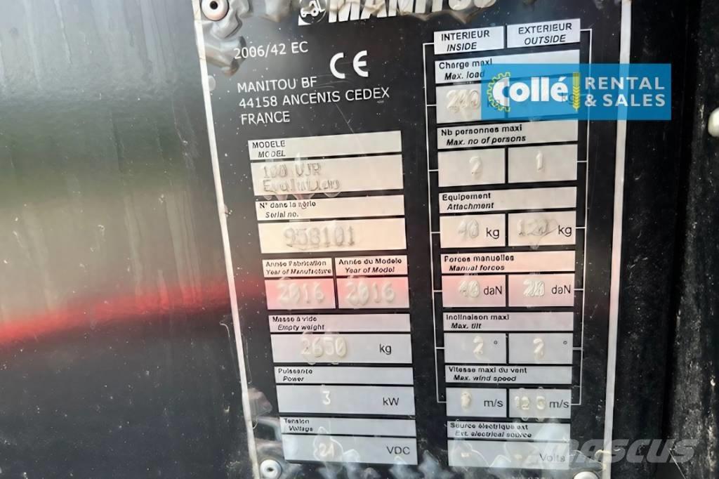 Manitou 100 VJR | 2016 Elevadores braços articulados
