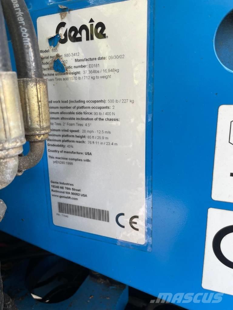 Genie S 85 Elevadores braços Telescópicos