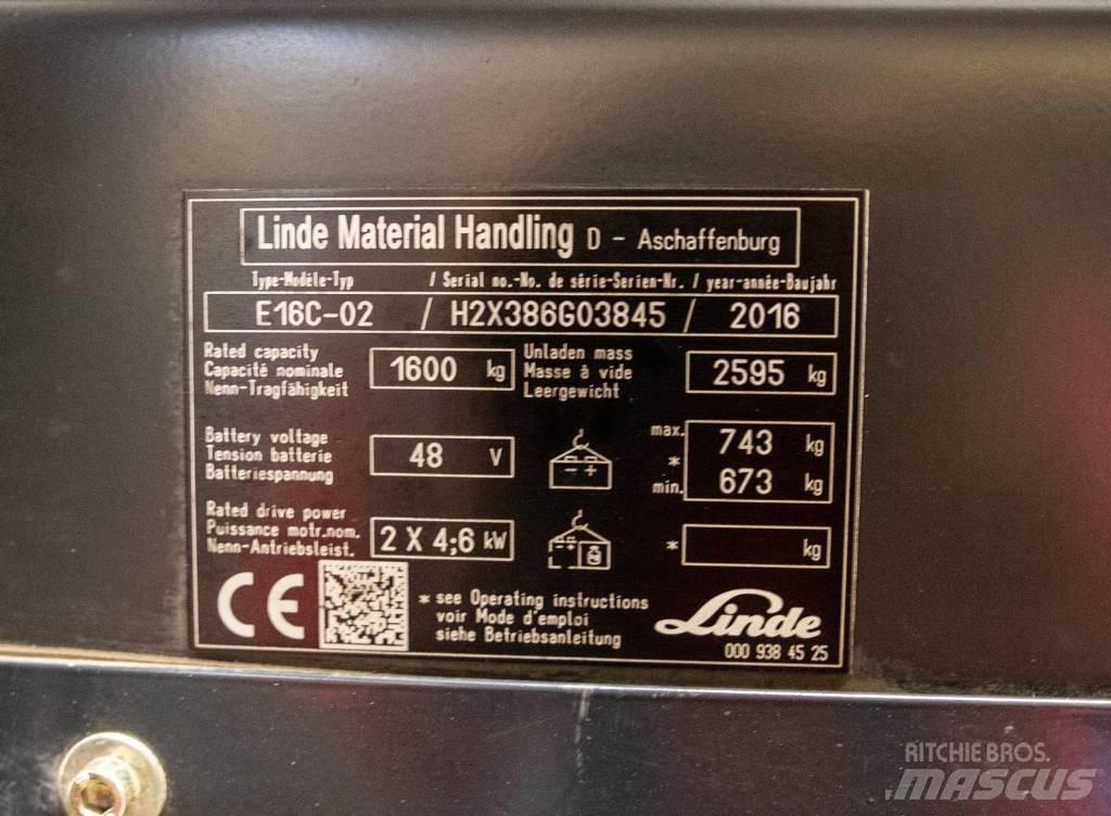 Linde E 16 C-02 Empilhadores eléctricos