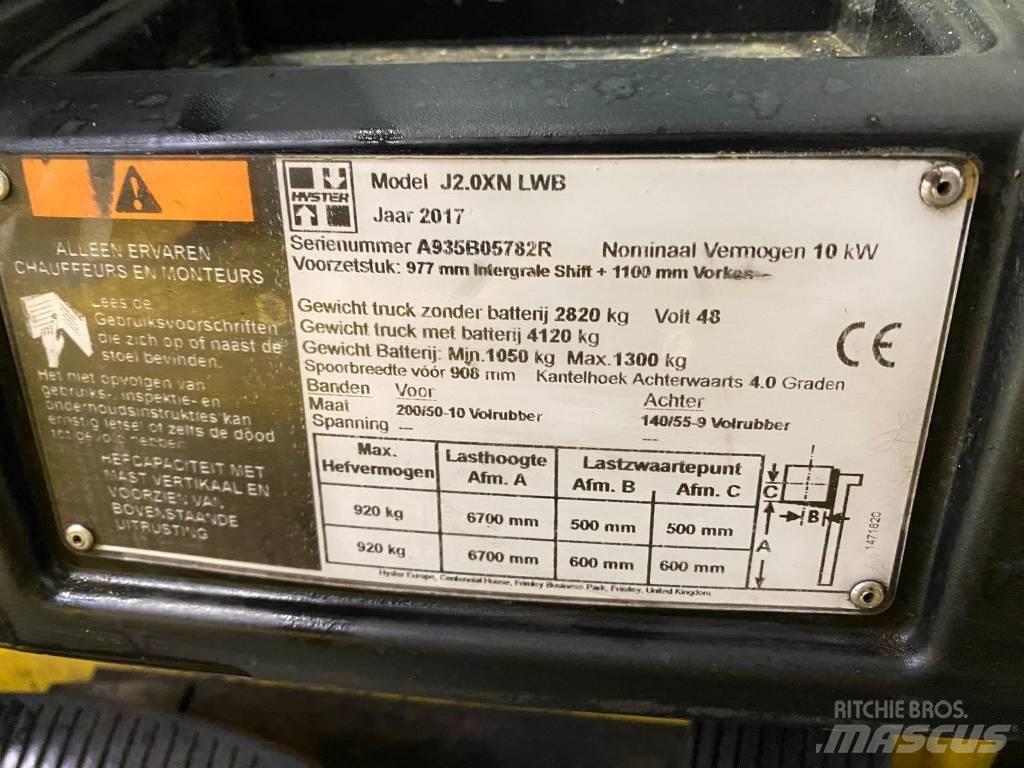 Hyster J 2.0 XNT LWB Empilhadores eléctricos