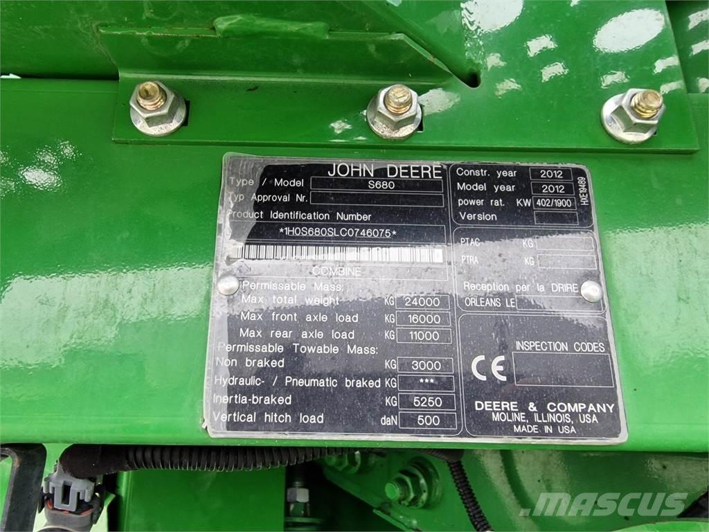 John Deere S680 Ceifeiras debulhadoras