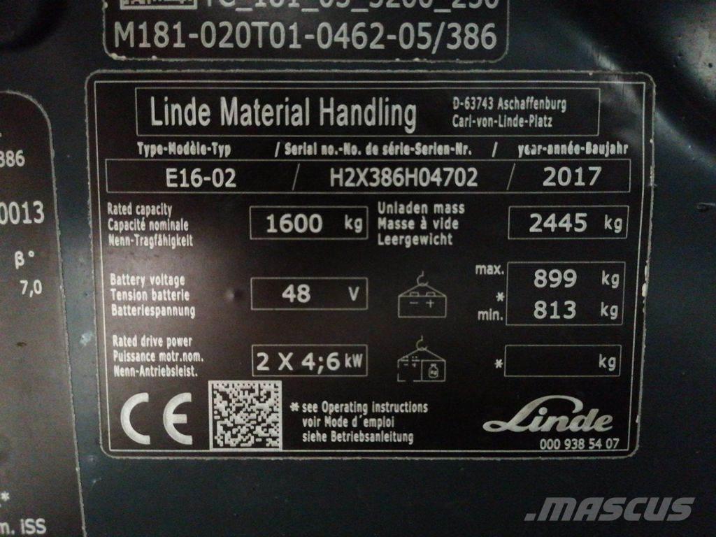 Linde E16-02 Empilhadores eléctricos