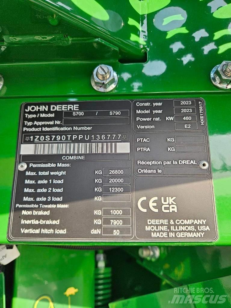 John Deere S790 Ceifeiras debulhadoras