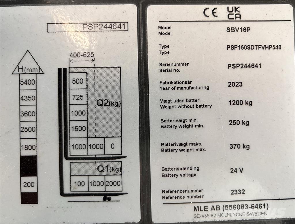 Mitsubishi SBV16PI Self propelled stackers