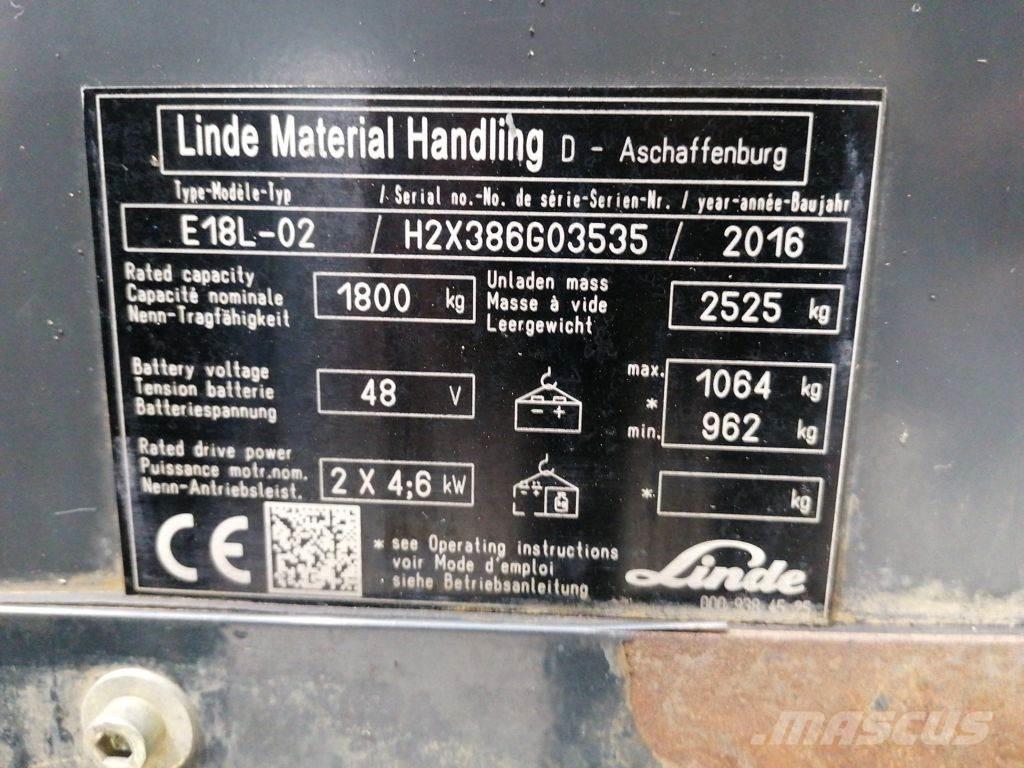Linde E18L-02 Empilhadores eléctricos