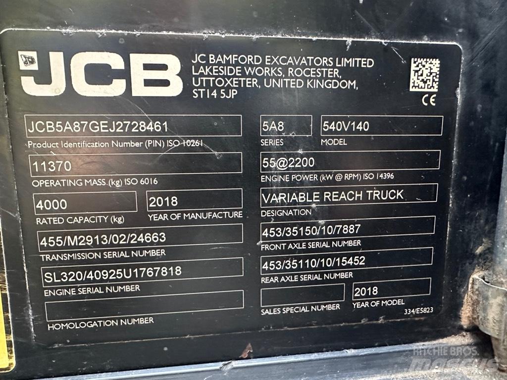 JCB 540-140 Manipulador telescópico