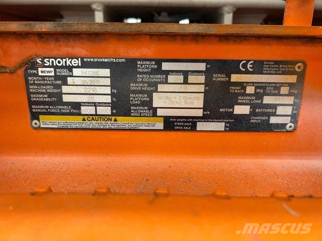 Snorkel S 4726 E Elevadores de tesoura