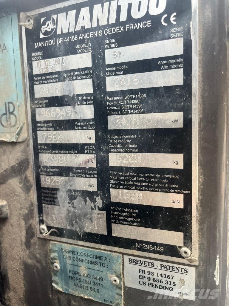 Manitou MT 932 Manipulador telescópico